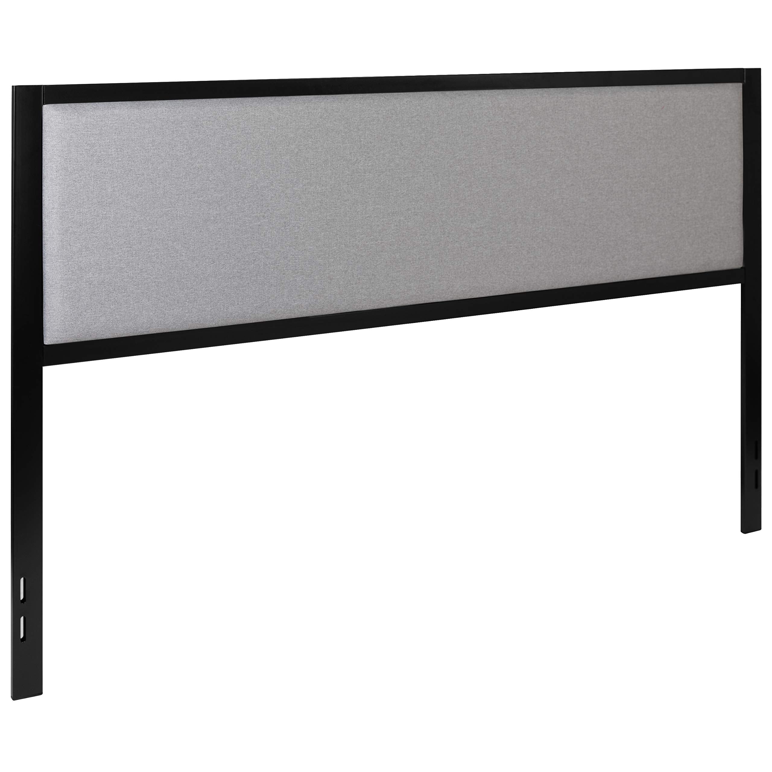 Flash Furniture Melbourne Metal Upholstered King Size Headboard In Light Gray Fabric